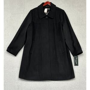 Forecaster Of Boston Women's Black Lambs Wool Coat Size 22W NWT #46088